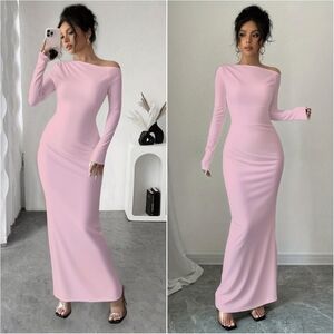 Neriah One-Shoulder Maxi Dress - Blush